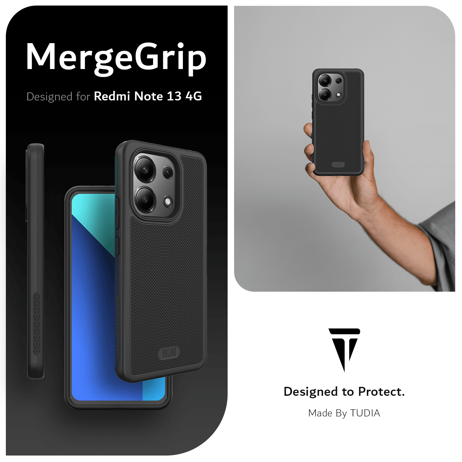 Xiaomi Redmi Note 13 4G (2024) Case MergeGrip Heavy Duty DualShield - TUDIA Products