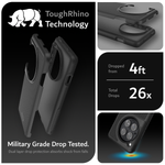  TUDIA MergeGrip Case for OnePlus 12 with ToughRhino Technology. Military Grade Drop Tested, featuring dual-layer protection for shock absorption from falls. Dropped from 4ft a total of 26 times, the case exhibits a shock-absorbing tough design for optimal impact defense.