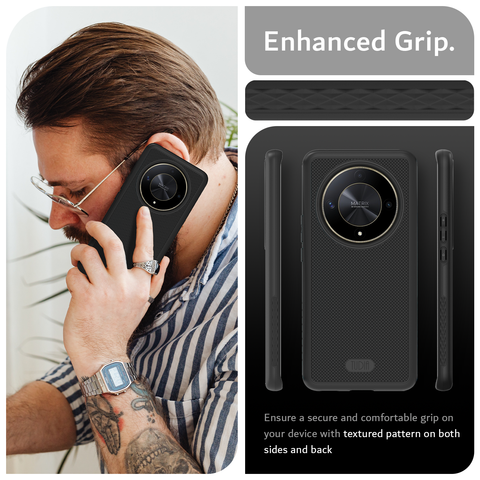 For Honor Magic6 Lite 5G / X9b 5G Carbon Fiber Texture Case Anti-Dust TPU  Phone Cover - Black