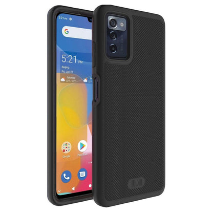 Jet Black TUDIA MergeGrip Heavy Duty DualShield Case for Consumer Cellular ZMAX 5G – Shockproof Rugged Protective Phone Cover