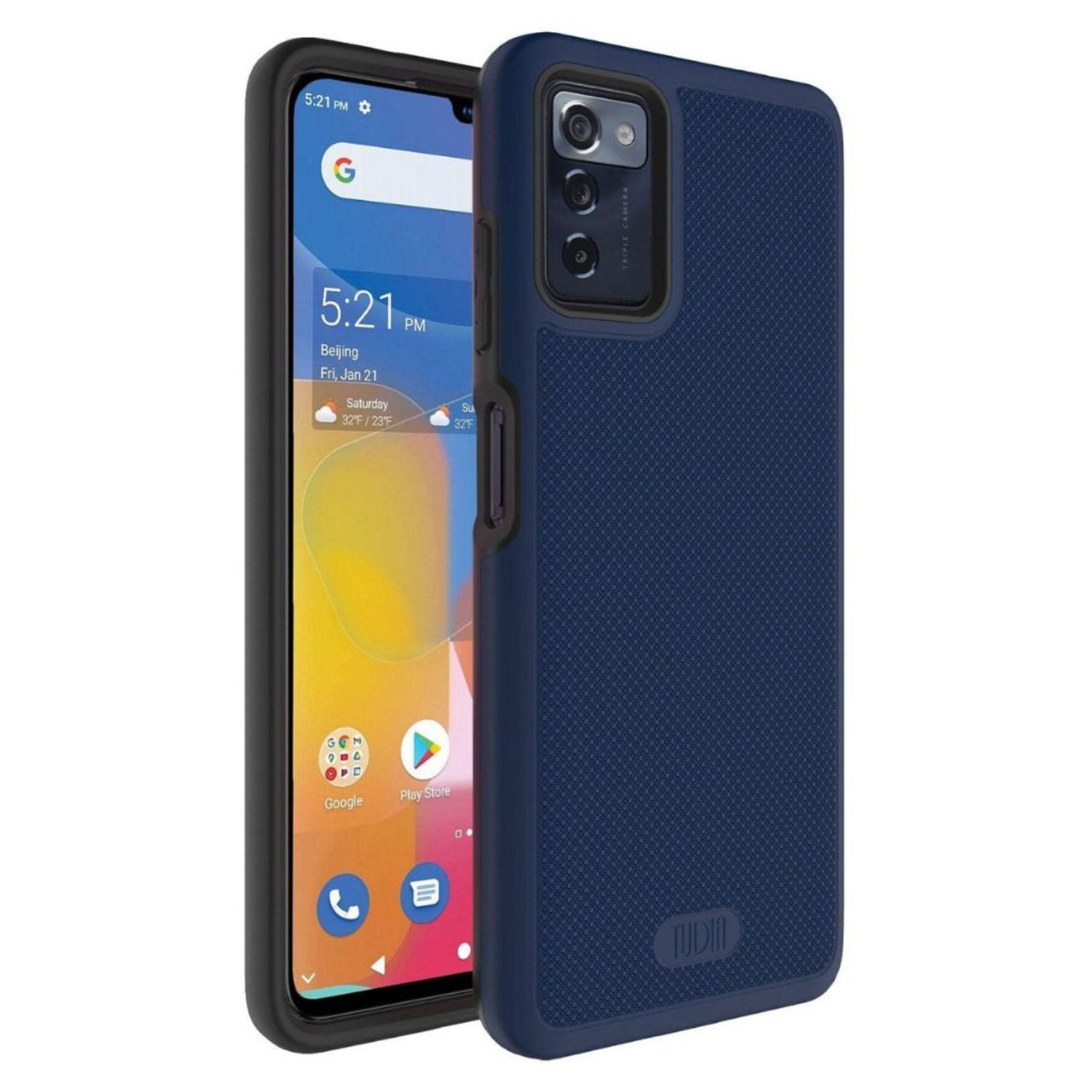 Indigo Blue TUDIA MergeGrip DualShield Case for Consumer Cellular ZMAX 5G – Rugged Heavy Duty Shockproof Protective Cover