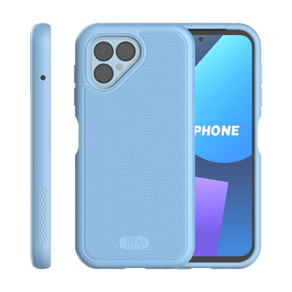 Fairphone 5 heavy duty MergeGrip case in bay blue color, shockproof protective cover with reinforced corners