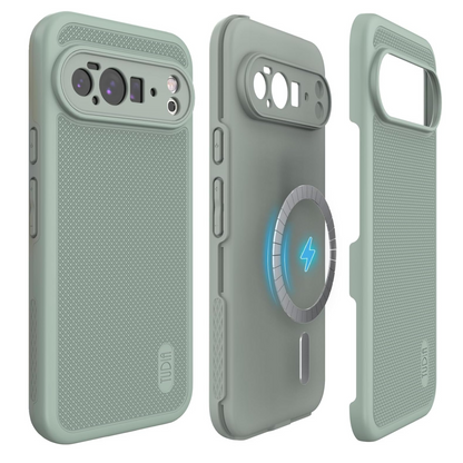Green Lily MergeGrip case for Google Pixel 10 Pro XL 2025, Magsafe and Pixelsnap compatible with built-in magnet for secure attachment.