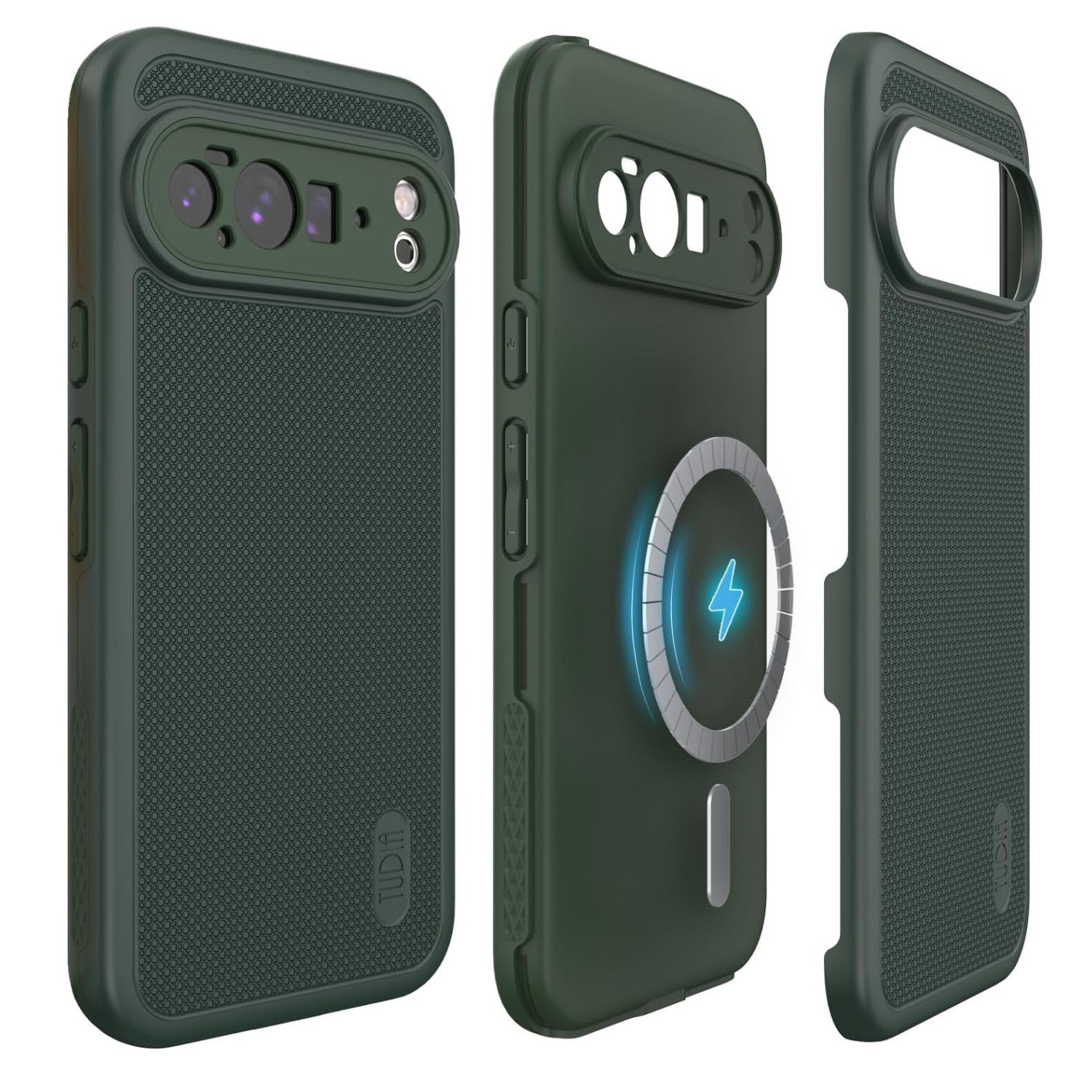 Pine Green MergeGrip case for Google Pixel 10 Pro XL 2025, Magsafe and Pixelsnap compatible with built-in magnet for secure attachment