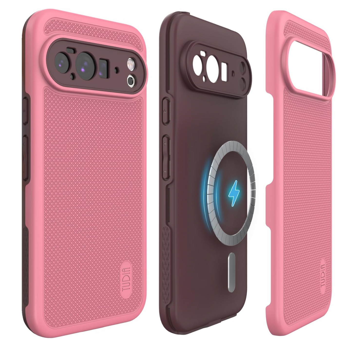 Smokey Pink MergeGrip case for Google Pixel 10 Pro XL 2025, Magsafe and Pixelsnap compatible with built-in magnet for secure attachment