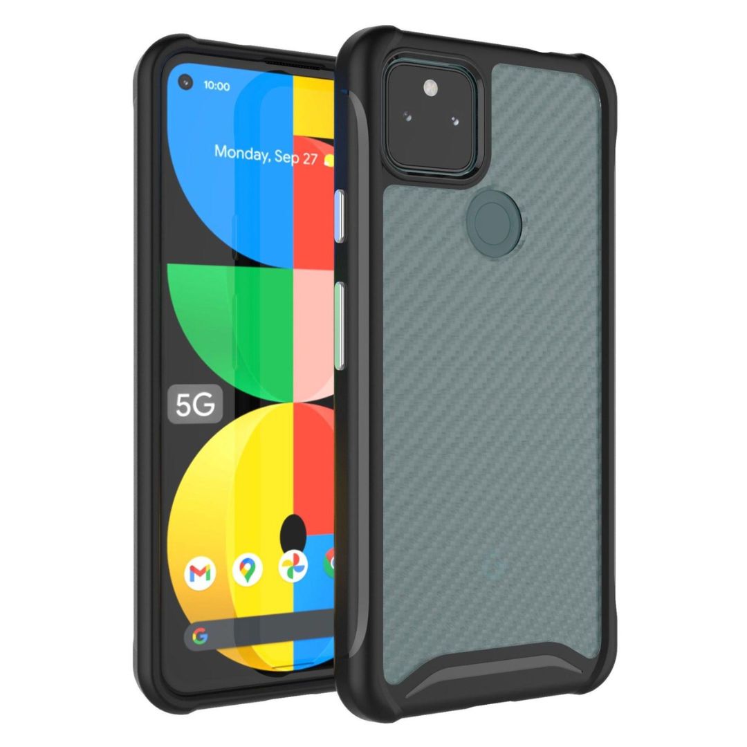 Black LUCION protective case for Google Pixel 5a 5G – slim, shockproof, and durable phone cover with precision cutouts