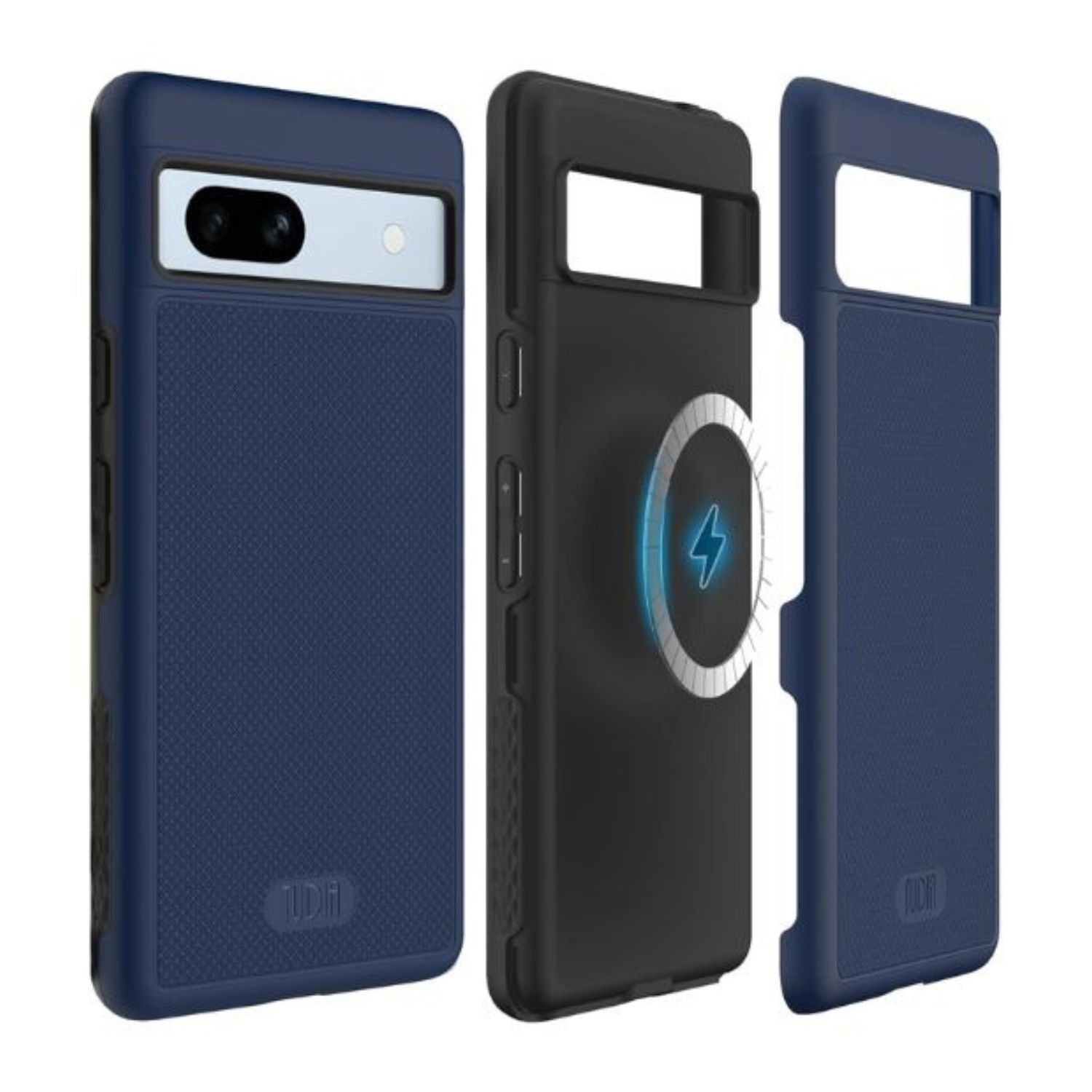 Indigo Blue MergeGrip MagSafe Compatible Case with Built-In Magnet for Google Pixel 7a – Slim Shockproof Protective Phone Cover
