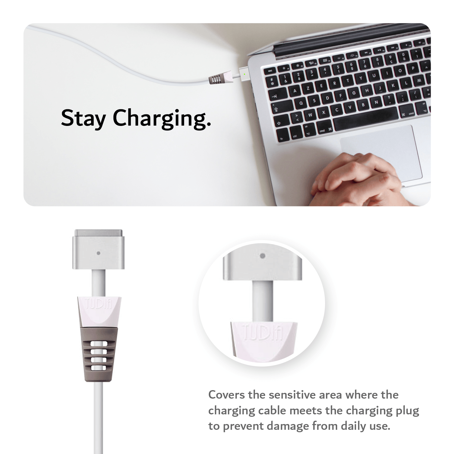 TUDIA Klip Cable Protector Compatible With Apple MagSafe 2 (2 pcs) - TUDIA Products