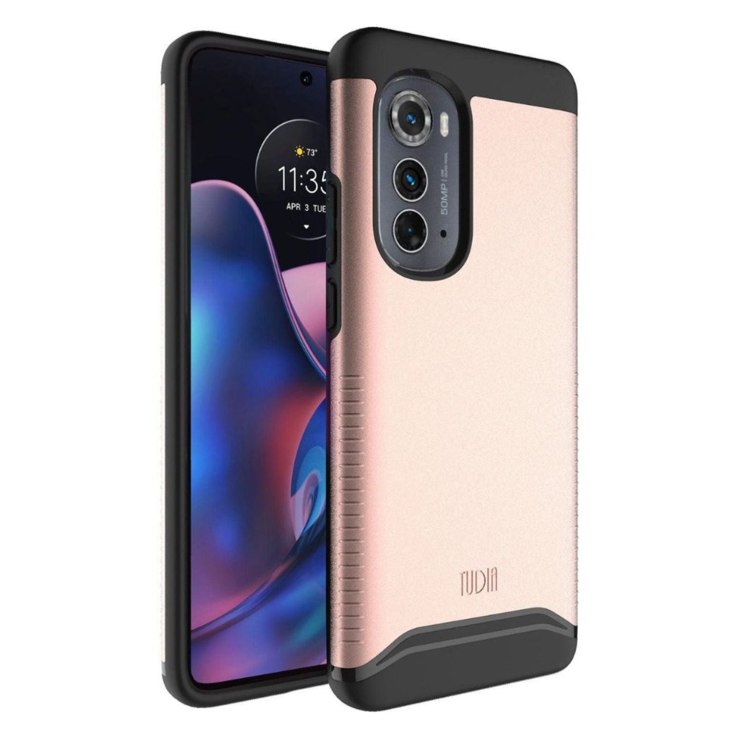 Rose Gold MERGE Heavy Duty Dual Layer Protective Case for Motorola Moto Edge 2022