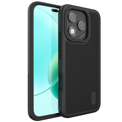 Matte Black MergeGrip heavy-duty DualShield case for Honor 400 Lite (2025), slim shockproof protective cover with enhanced grip