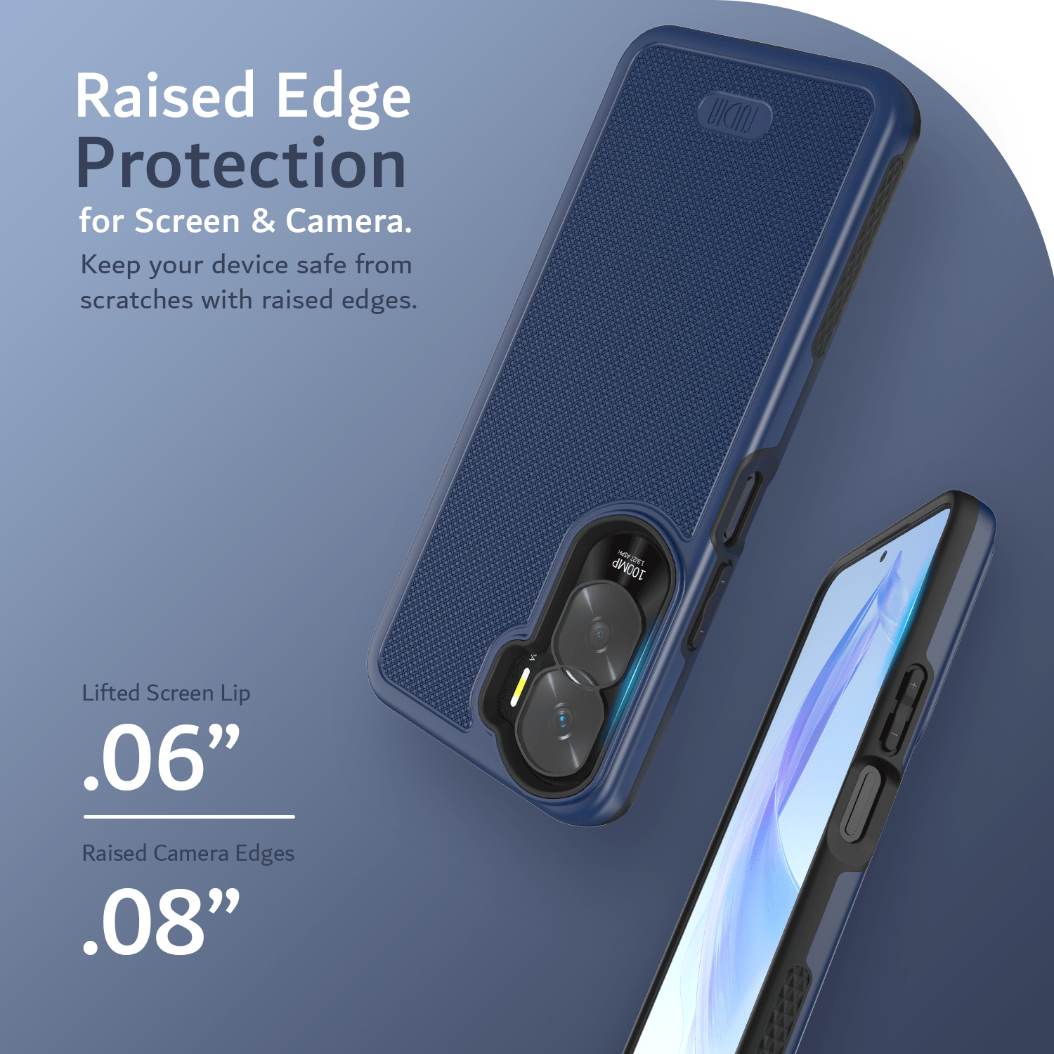Honor 90 Lite 5G MergeGrip heavy duty protective phone case with dual-layer shockproof design, raised edges for screen and camera protection, and slim grip-friendly cover.