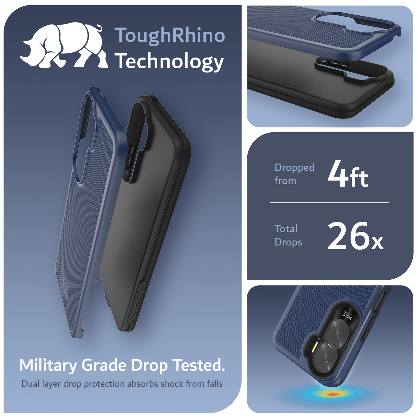 Honor 90 Lite 5G MergeGrip Case – Heavy Duty Military Grade Shockproof Drop Protection Phone Cover