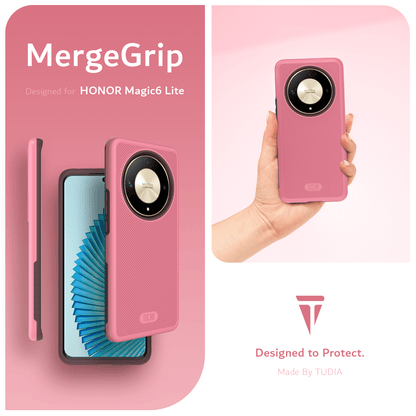 Heavy duty MergeGrip shockproof case for Honor Magic 6 Lite and Honor X9b, offering military grade drop protection, slim design, and secure grip