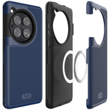 Indigo Blue TUDIA Merge Grip Dual Layer Case for OnePlus 12. Features Built in Magnet. Compatible with MagSafe. 