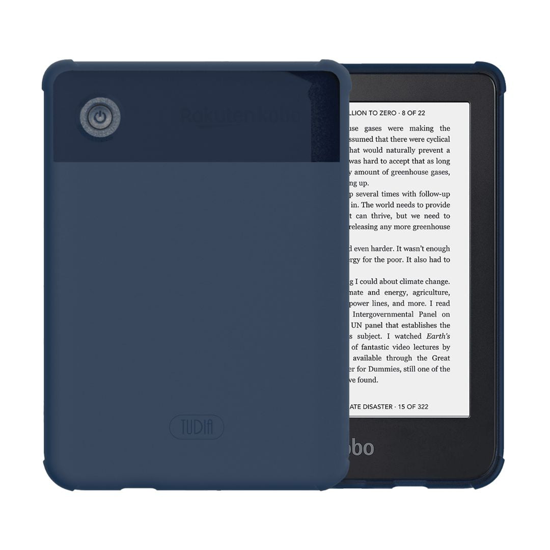 Kobo Clara 2E 6-inch eReader case translucent frosted blue slim lightweight flexible TPU protective cover