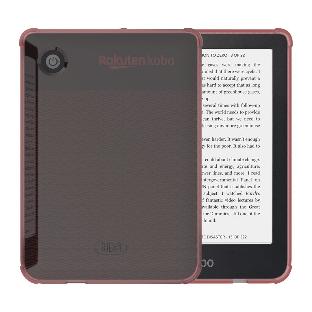 Transparent pink slim TPU case for Kobo Clara 2E 6-inch – lightweight, flexible, scratch-resistant protective cover