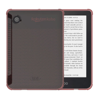 Transparent pink slim TPU case for Kobo Clara 2E 6-inch – lightweight, flexible, scratch-resistant protective cover