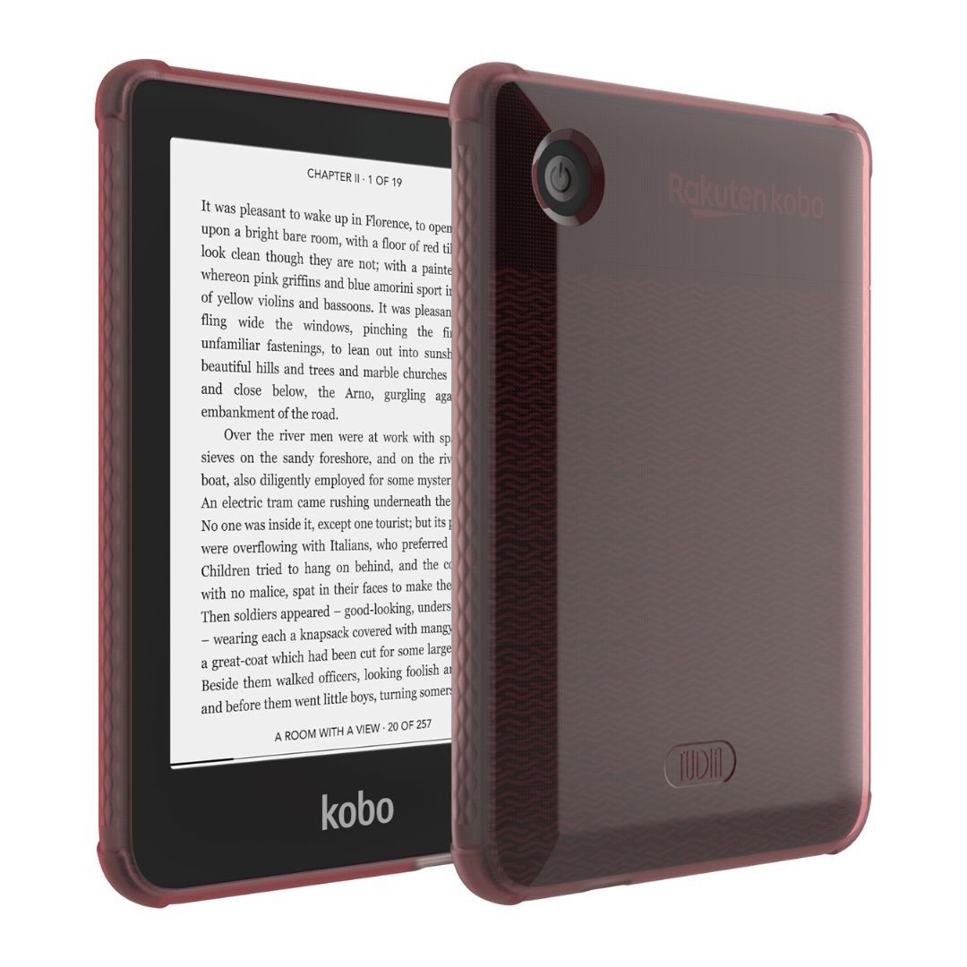 Transparent pink TPU case for Kobo Clara 2E 6-inch eReader – slim, lightweight, flexible protective cover by SKN