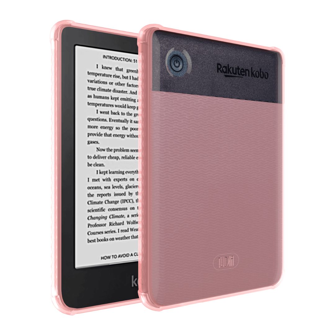 Transparent Pink TPU Case for Kobo Clara 2E 6-Inch eReader – Slim, Lightweight, Flexible Protective Cover
