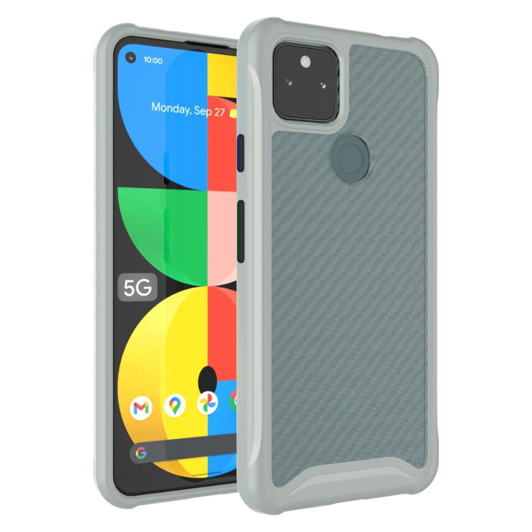 White LUCION protective phone case for Google Pixel 5a 5G – slim, shockproof, and durable cove