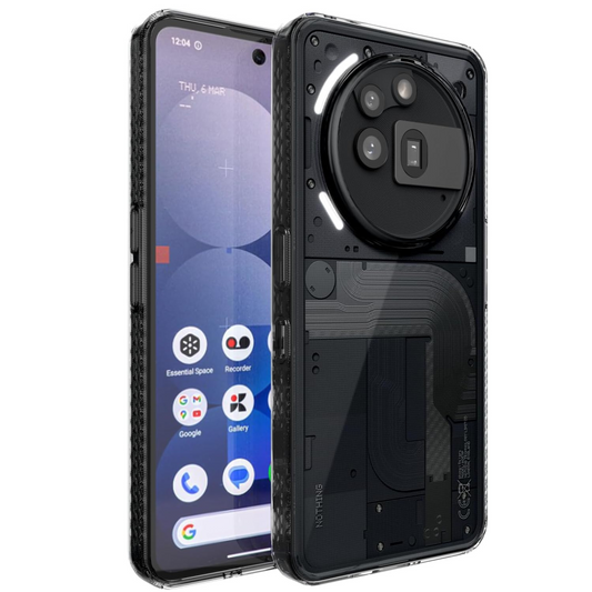 Lucion black non-slip phone case for Nothing Phone 3a Pro 2025 with screen and camera protection, anti-yellowing and drop resistance