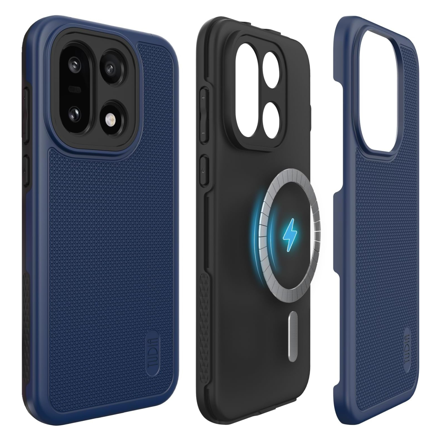 Deep Indigo Blue MergeGrip MagSafe compatible case for OnePlus 15 5G 2025, featuring a built-in magnetic ring and a premium matte blue finish.