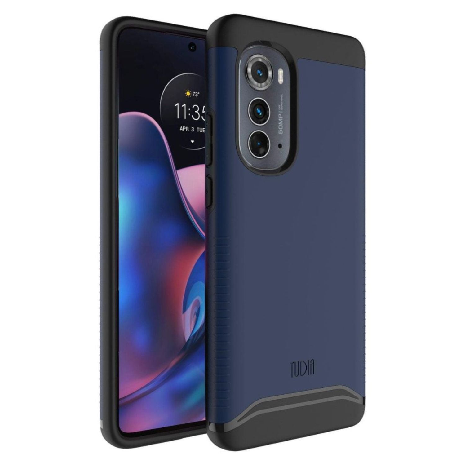 Blue Indigo MERGE Heavy Duty Dual Layer Case for Motorola Edge 2022 – Rugged Shockproof Protective Phone Cover