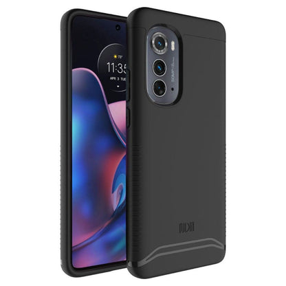 Black TUDIA Merge Series Heavy Duty Case for Motorola Edge 2022 – Dual Layer Shockproof Protective Cover