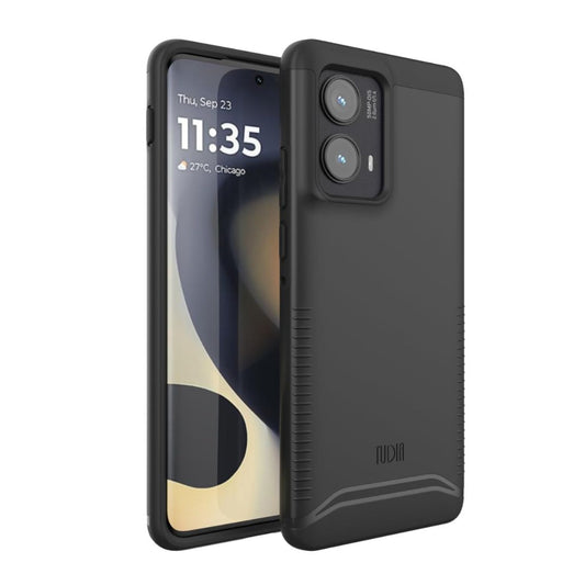 Jet Black MERGE Heavy Duty Dual Layer Case for Motorola Edge 2024 – Rugged Shockproof Protective Phone Cover