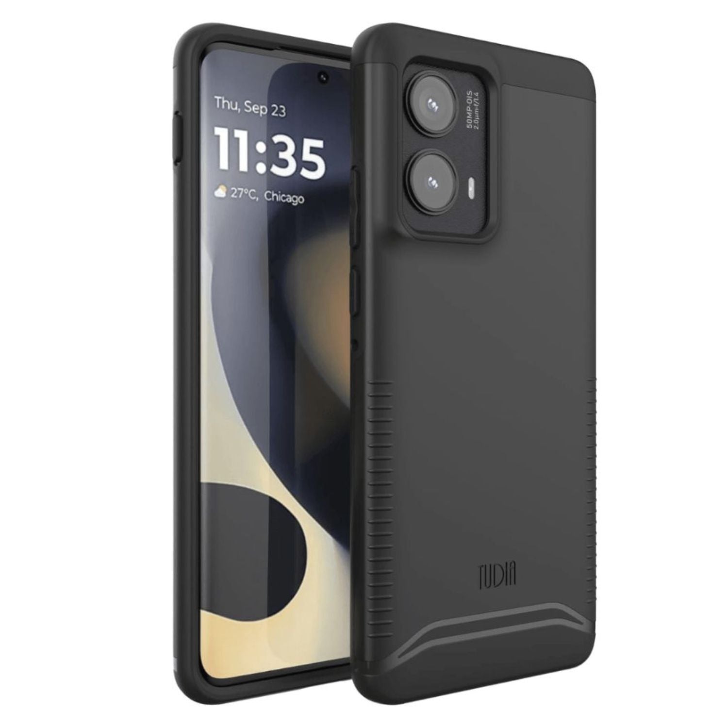 Jet Black MERGE Heavy Duty Dual Layer Case for Motorola Edge 2024 – Rugged Shockproof Protective Phone Cover