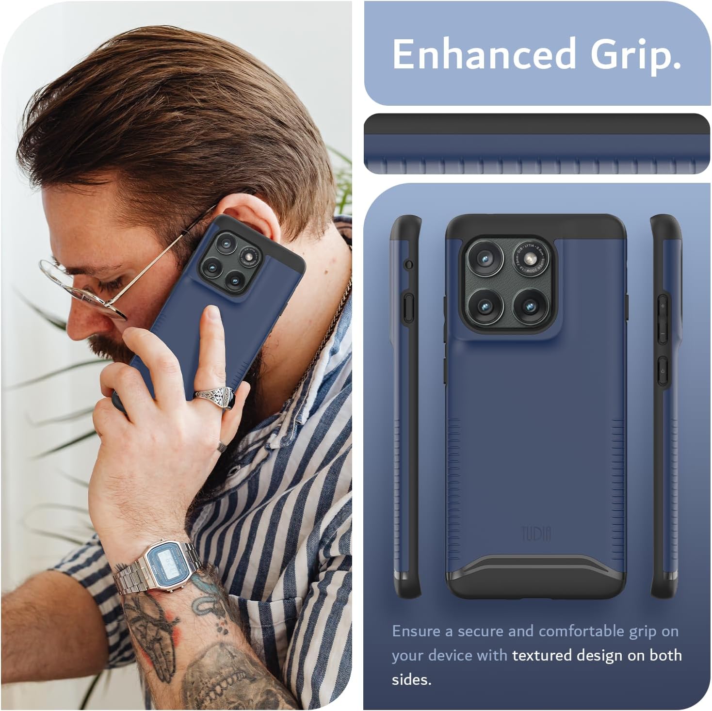 Rugged DualShield MergeGrip Case for Motorola Edge 2025 – Military-Grade Drop Protection with Non-Slip Grip