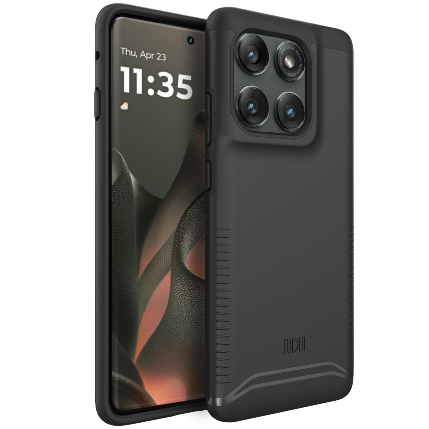 Black Merge Heavy Duty DualShield case for Motorola Edge (2025), slim shockproof protective cover with enhanced grip