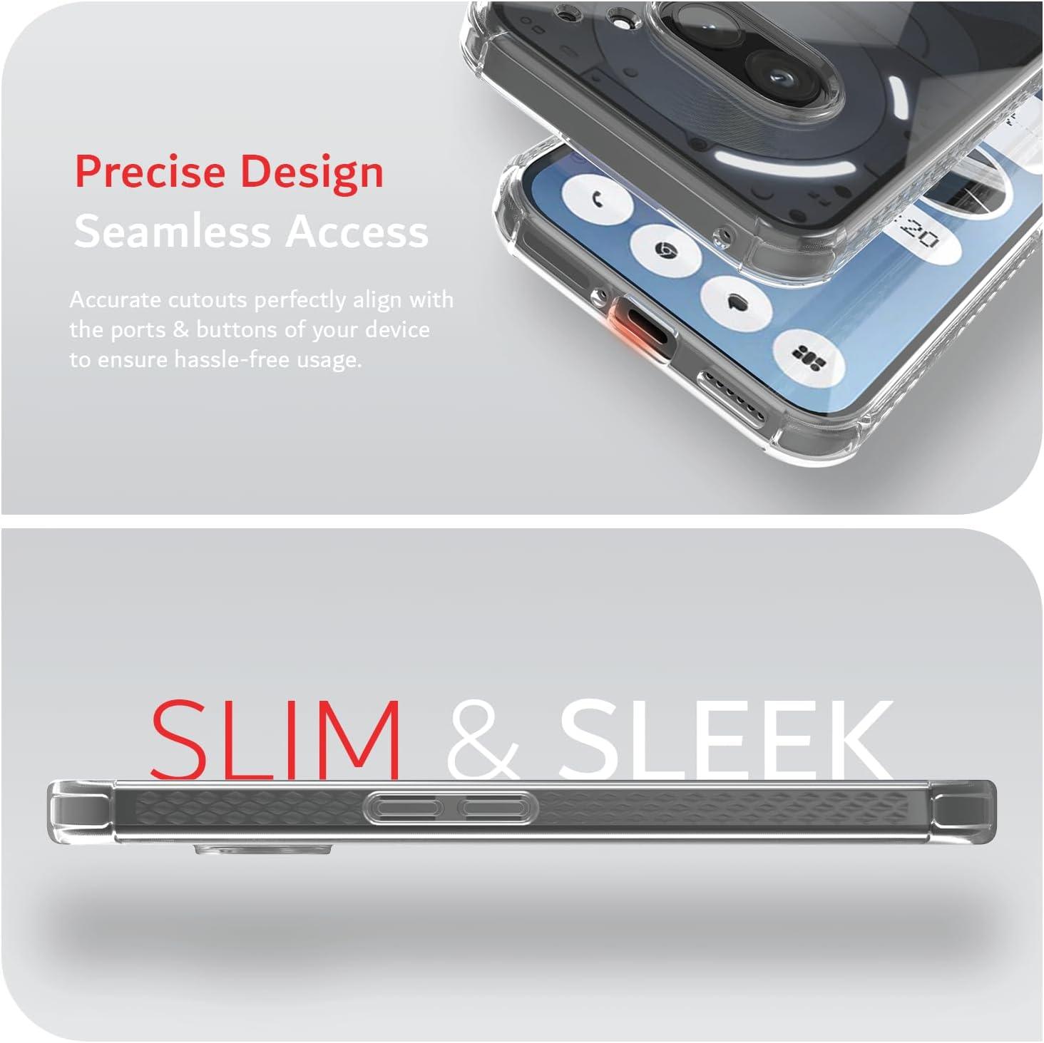 Clear SKN transparent phone case for Nothing Phone 2a and 2a Plus (2024) – ultra-slim, shockproof design with precise cutouts and full button access