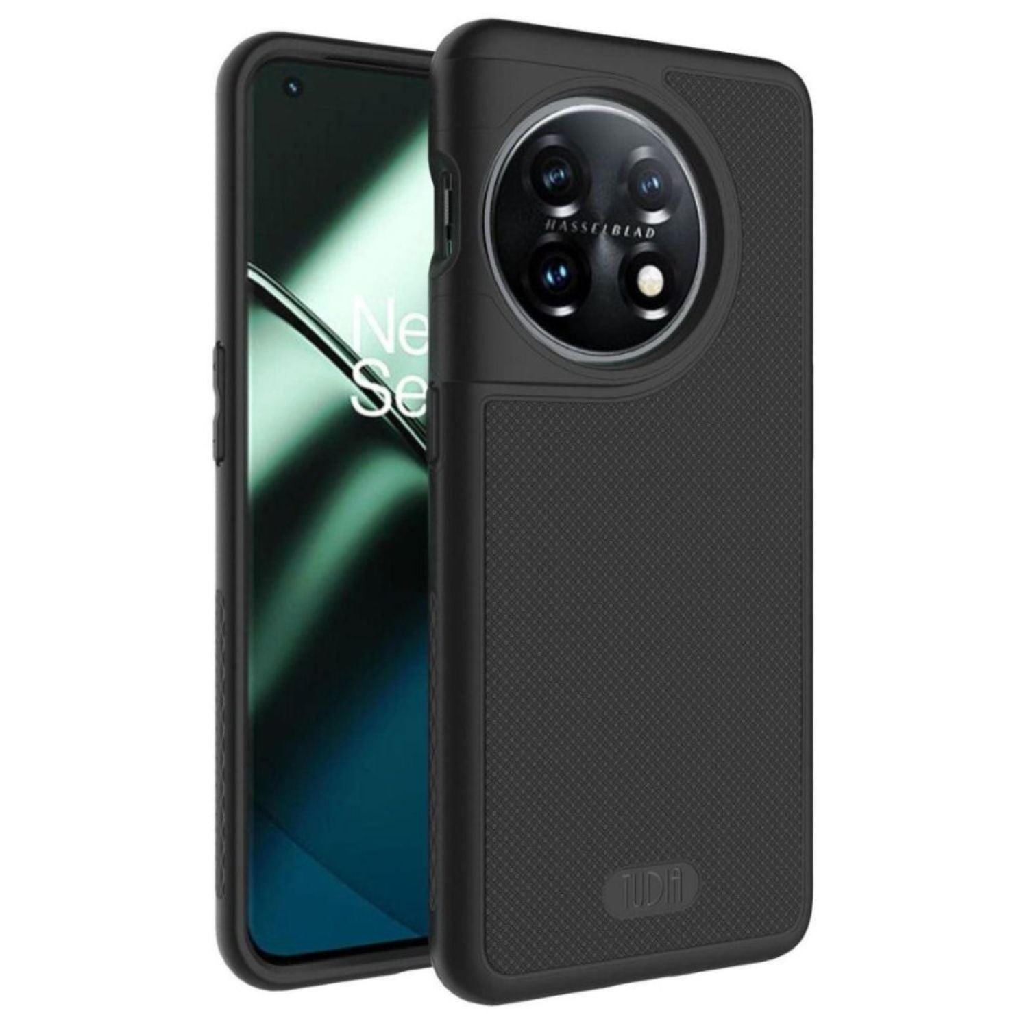 Jet Black MergeGrip Heavy Duty DualShield Case for OnePlus 11 – Rugged Shockproof Protective Phone Cover