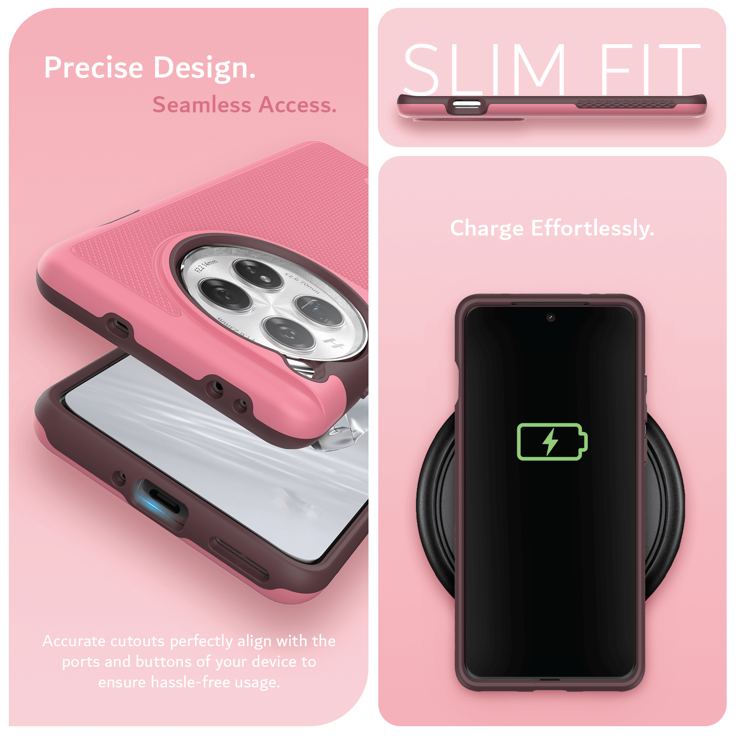 VIPAVA Magnetic Case For OnePlus 12 Shockproof Wireless Charging Clear Phone Cover,Matte Black 1,for OnePlus 12