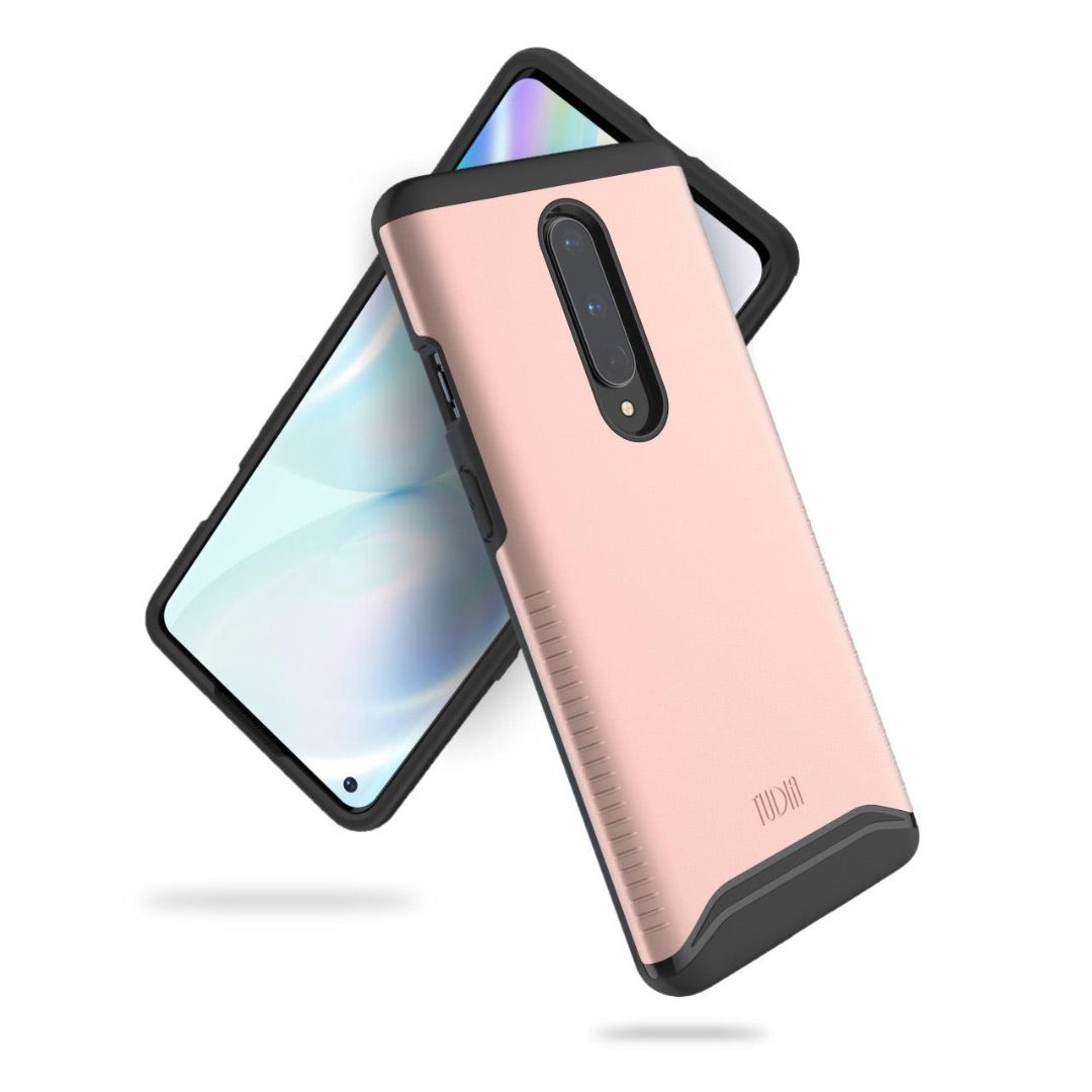 Rose Gold OnePlus 8 5G UW heavy duty dual layer protective case MERGE compatible with Verizon smartphones