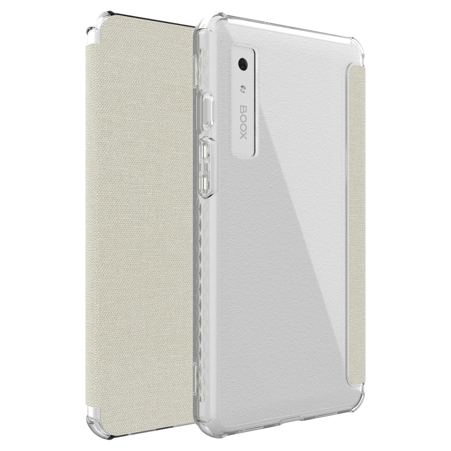 Beige SKN V2 Flip Case with Translucent TPU Back and Textured Leather for Onyx Boox Palma 2 – Slim Protective E-Reader Cover