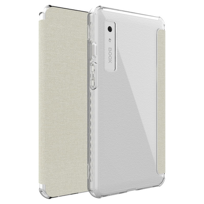 Beige SKN V2 Flip Case with Translucent TPU Back and Textured Leather for Onyx Boox Palma 2 – Slim Protective E-Reader Cover