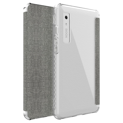 Gray SKN V2 Flip Case with Translucent TPU Back and Textured Leather for Onyx Boox Palma 2 – Slim Protective E-Reader Cover