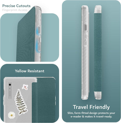 Protective Onyx Boox Palma 2 SKN V2 Flip Case with translucent TPU back, textured leather front, and yellow-resistant coating