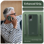 Features Image 2 - Pine Green - Enhanced Grip. Ensure a secure and comfortable grip on your device with textured design on both sides and back of the case. 