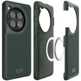 Pine Green TUDIA Merge Grip Dual Layer Case for OnePlus 12. Features Built in Magnet. Compatible with MagSafe. 