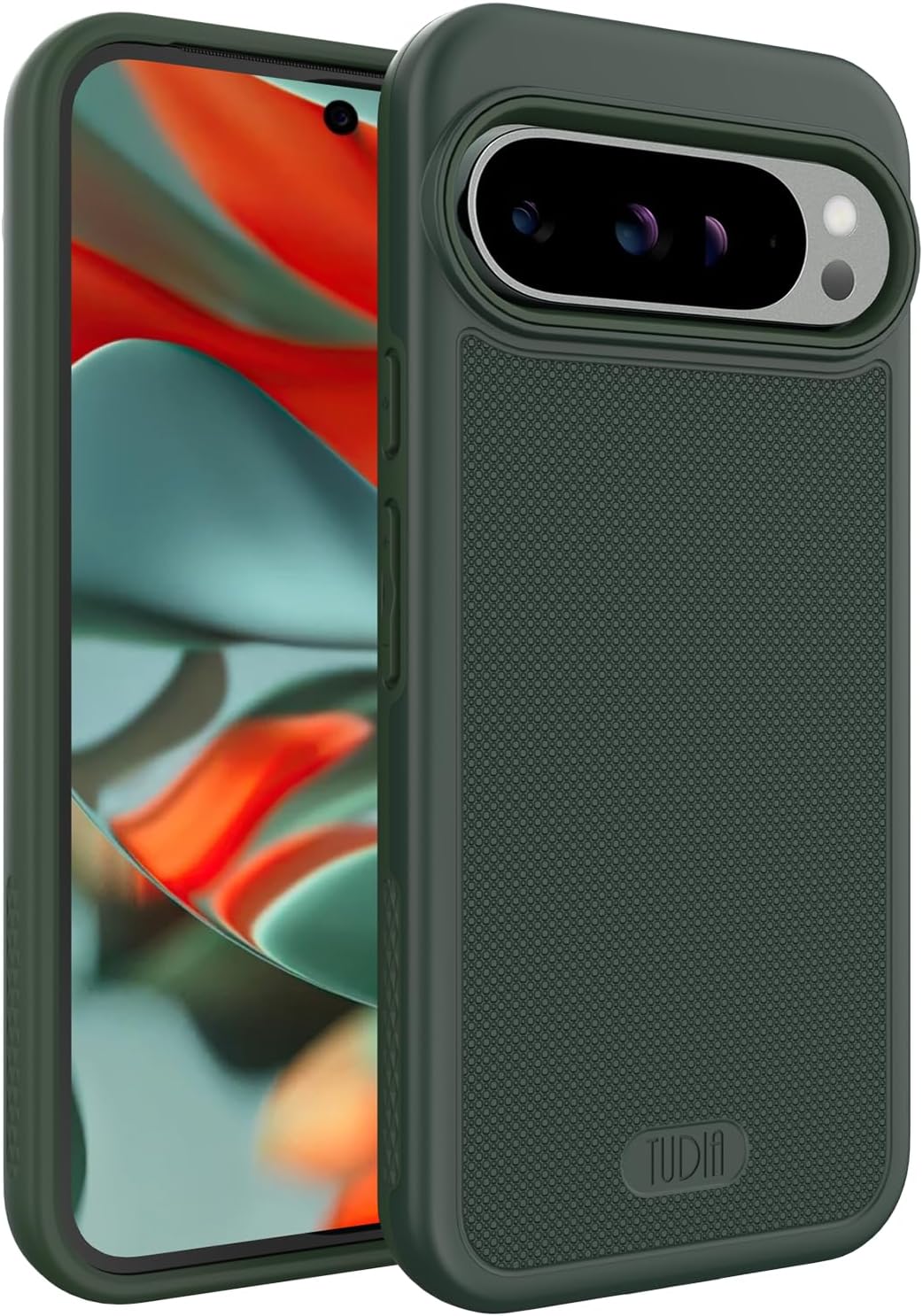 Green Google Pixel 9 Pro XL 2024 Case MergeGrip with Built-In Magnet – Durable, stylish phone case with integrated magnet for secured and enhanced protection