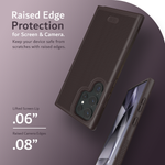 Dark Purple Galaxy S24 Ultra Case. Enhance device safeguarding with our Raised Edge Protection: a .06" lifted screen lip and .08" raised camera edge. Shield your device from scratches and ensure comprehensive defense for both the screen and camera. Invest in reliable protection today.