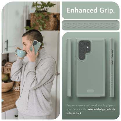 Samsung Galaxy S24 Ultra MagSafe compatible case with MergeGrip design, shockproof protection, and enhanced non-slip grip