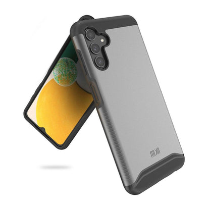 Samsung Galaxy A13 5G MERGE heavy duty dual layer case in metallic slate color, shockproof protective phone cover with rugged armor design
