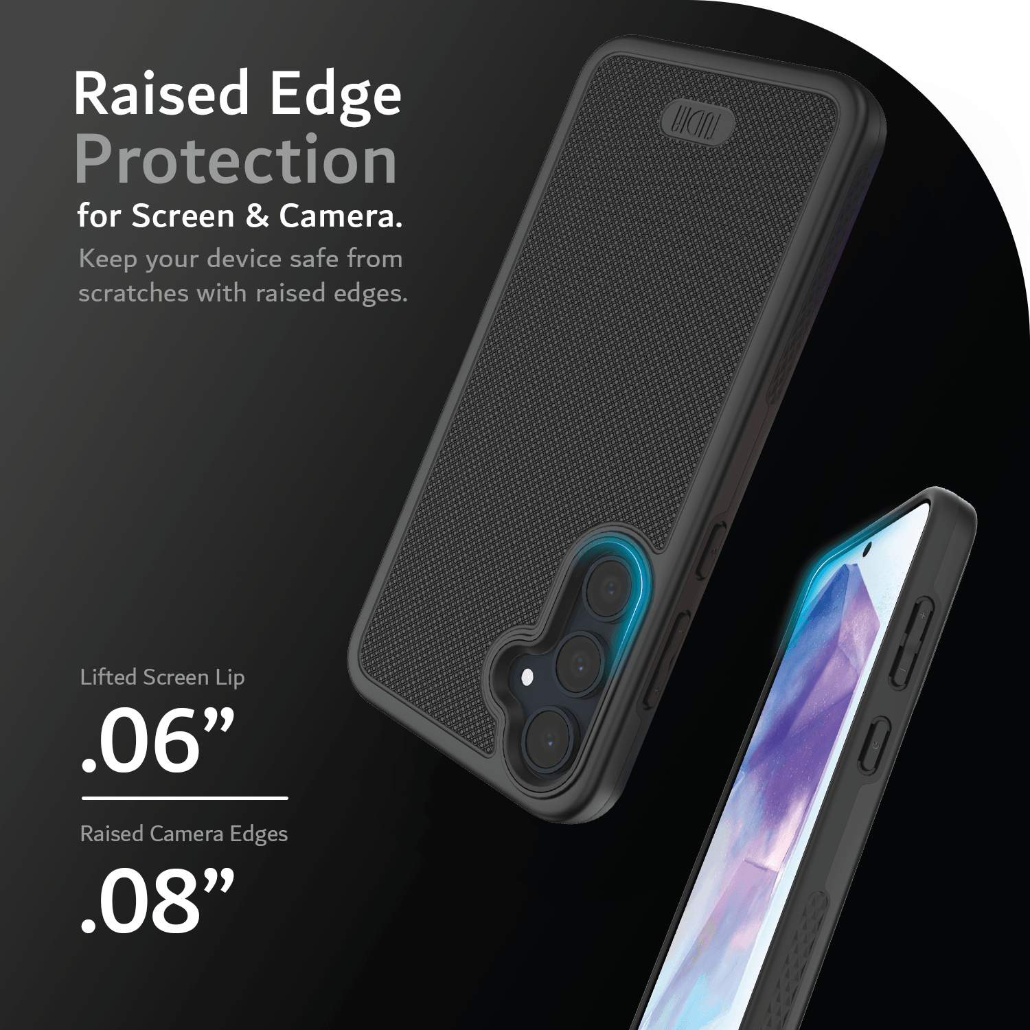 Samsung Galaxy A55 5G MergeGrip case with heavy duty dual-layer protection and raised edges for screen and camera safety
