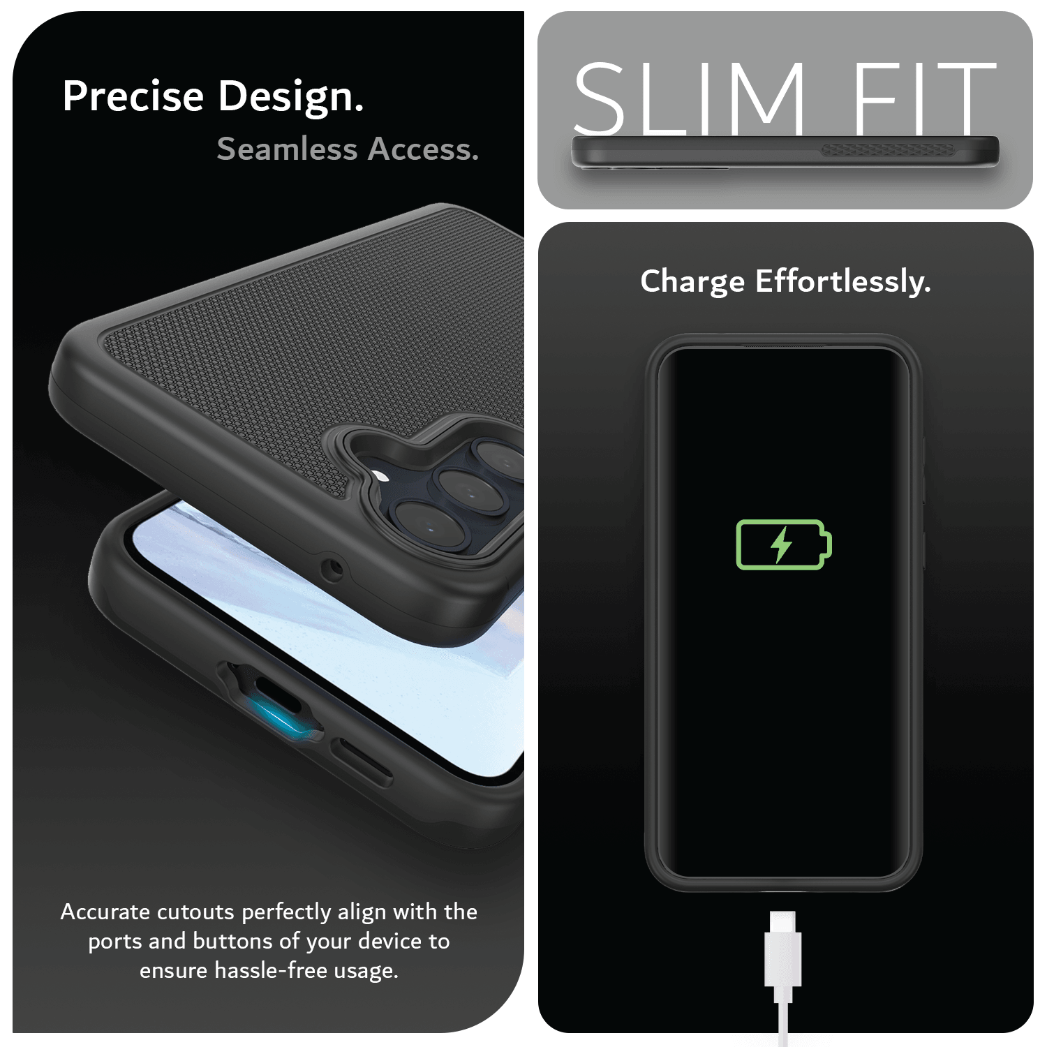 Samsung Galaxy A55 5G MergeGrip case – heavy duty slim shockproof protective cover with precise cutouts and seamless access