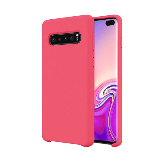 Ultra-slim pink silicone shockproof case for Samsung Galaxy S10 4G with soft-touch finish and durable protective bumper