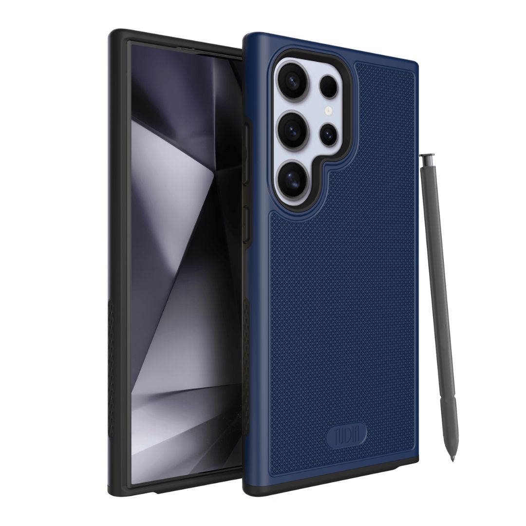 Indigo Blue MergeGrip Case for Samsung Galaxy S24 Ultra – Magnetic Back, Shockproof Slim Protective Cover